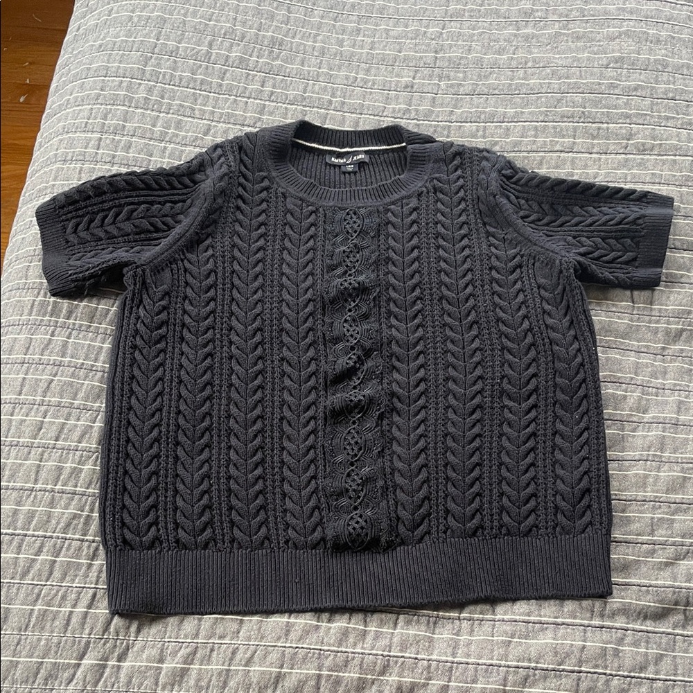 Nautica Women's Navy Blue Cable Knit Sweater